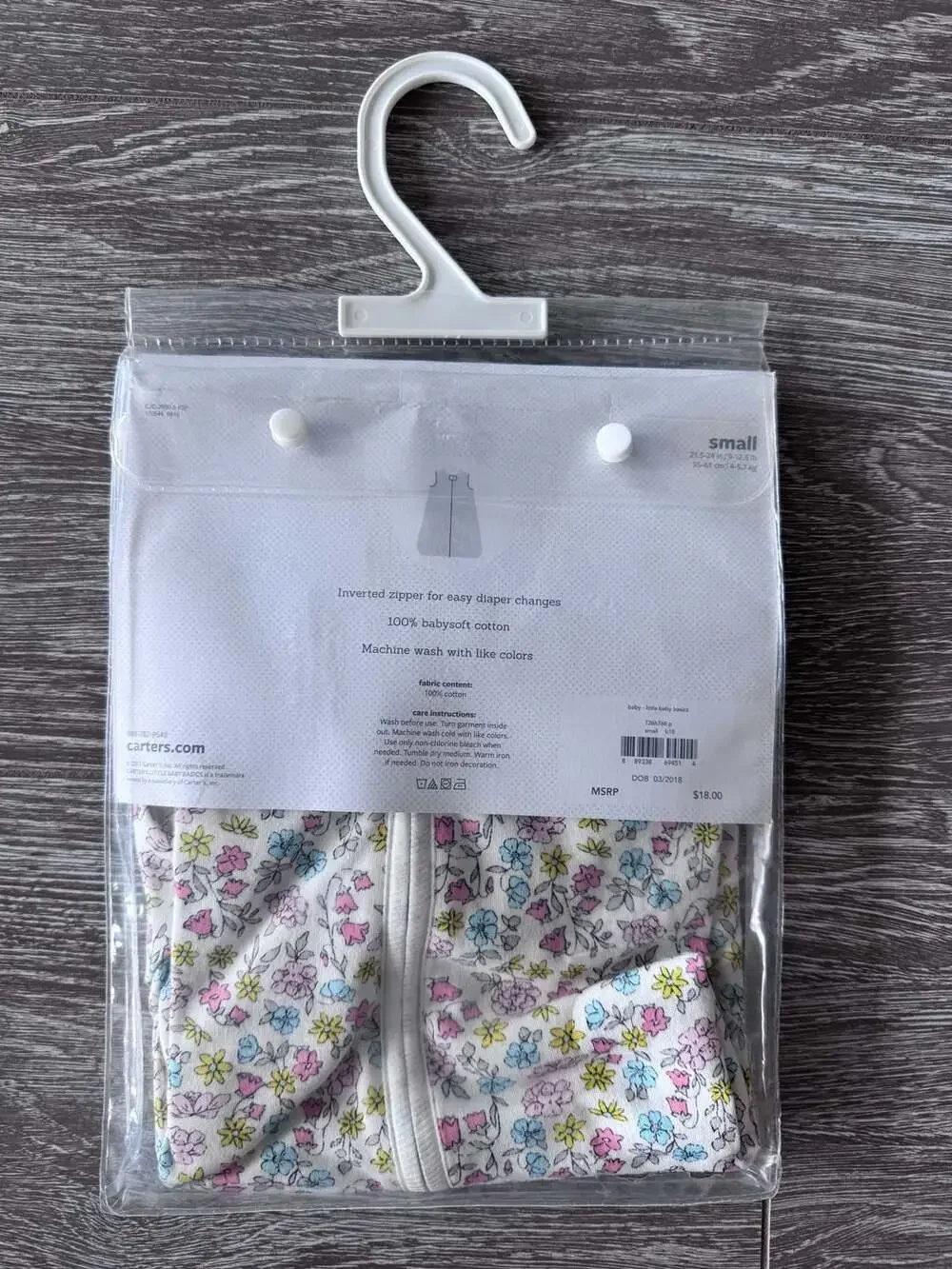 Carter's Little Sleep Bag Size Small Floral